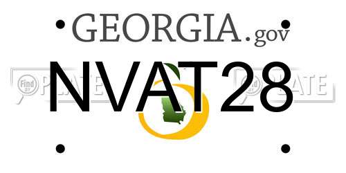 NVAT28 Georgia License Plate