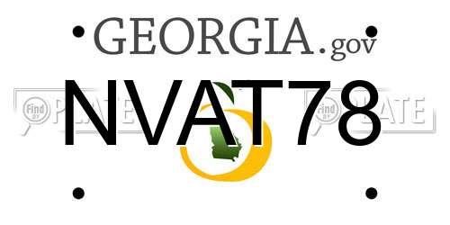 NVAT78 Georgia License Plate