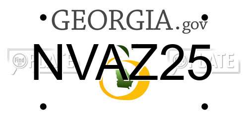 NVAZ25 Georgia License Plate