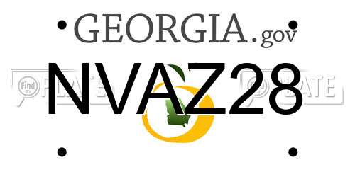 NVAZ28 Georgia License Plate