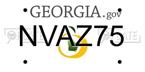 NVAZ75 Georgia License Plate