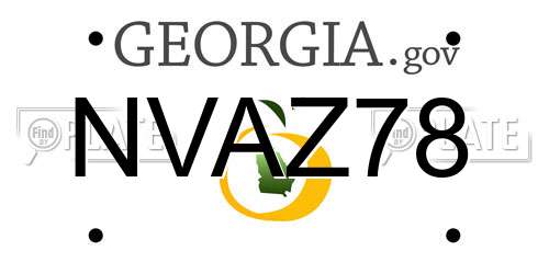 NVAZ78 Georgia License Plate