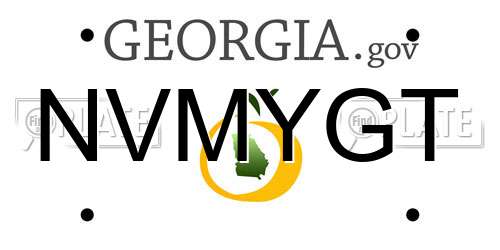 NVMYGT Georgia License Plate