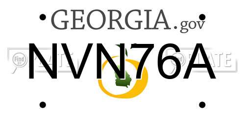 NVN76A Georgia License Plate