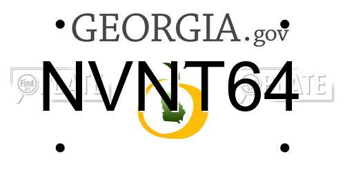 NVNT64 Georgia License Plate