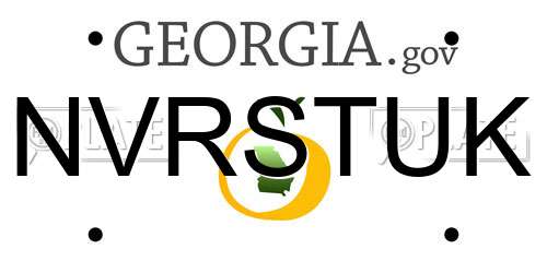 NVRSTUK Georgia License Plate