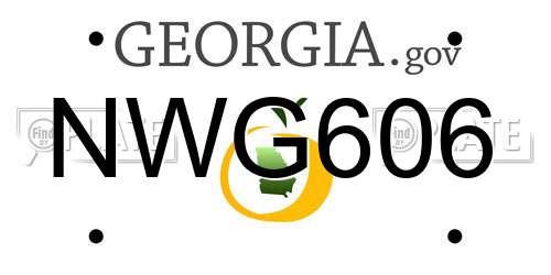 NWG606 Georgia License Plate