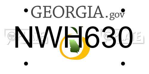 NWH630 Georgia License Plate