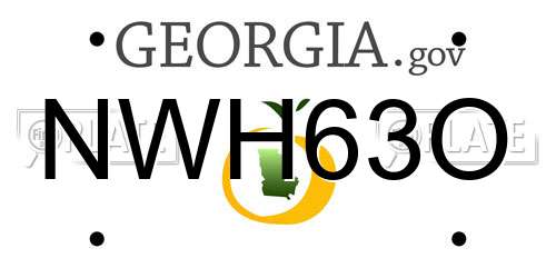 NWH63O Georgia License Plate