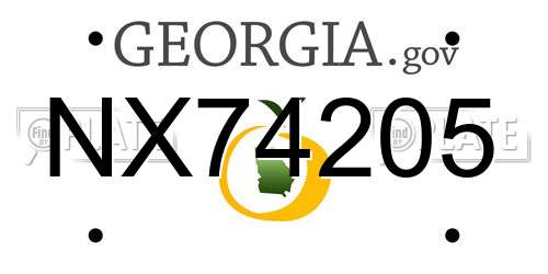 NX74205 Georgia License Plate