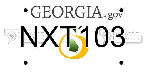 NXT103 Georgia License Plate