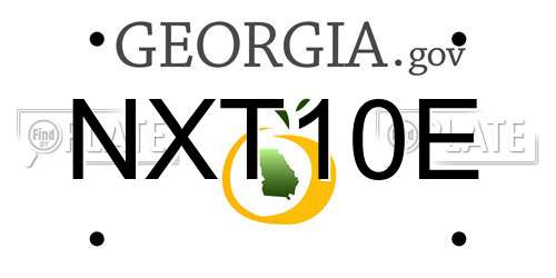 NXT10E Georgia License Plate