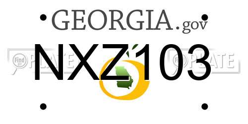NXZ103 Georgia License Plate