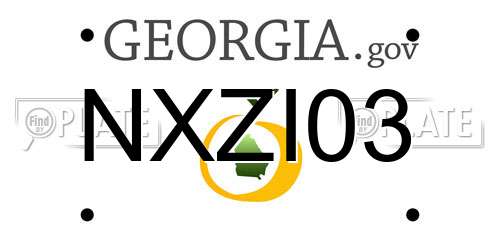 NXZI03 Georgia License Plate