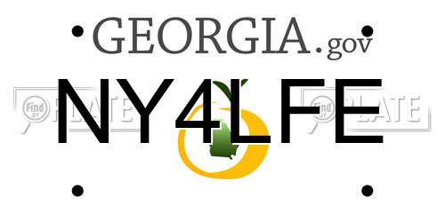 NY4LFE Georgia License Plate