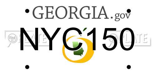 NYC150 Georgia License Plate