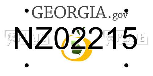 NZ02215 Georgia License Plate