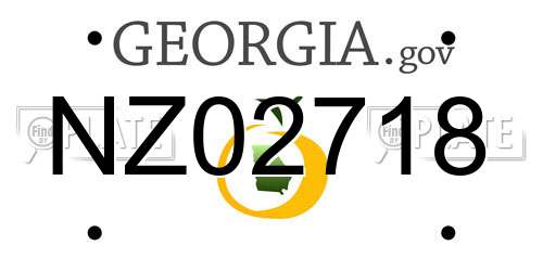 NZ02718 Georgia License Plate
