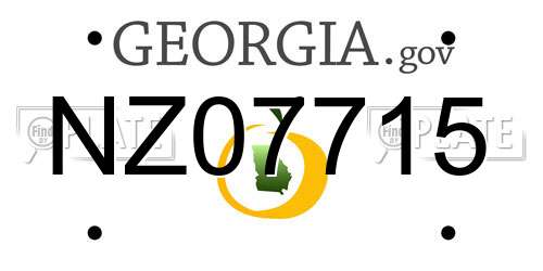 NZ07715 Georgia License Plate