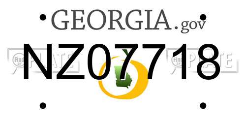 NZ07718 Georgia License Plate