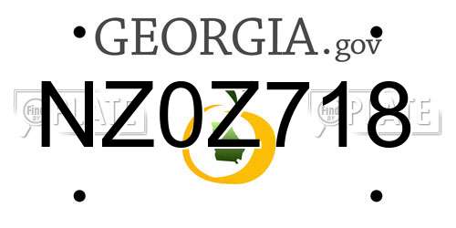 NZ0Z718 Georgia License Plate