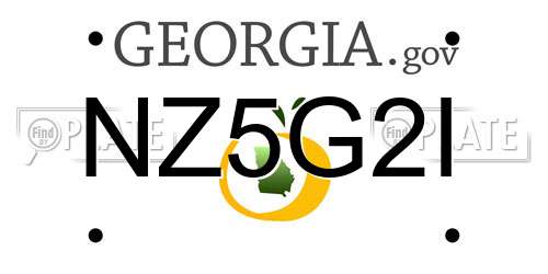 NZ5G2I Georgia License Plate
