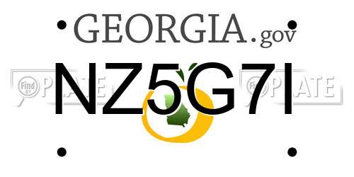 NZ5G7I Georgia License Plate