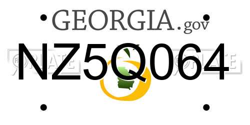 NZ5Q064 Georgia License Plate