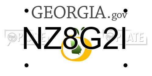 NZ8G2I Georgia License Plate