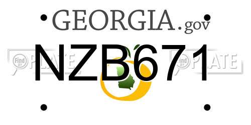 NZB671 Georgia License Plate