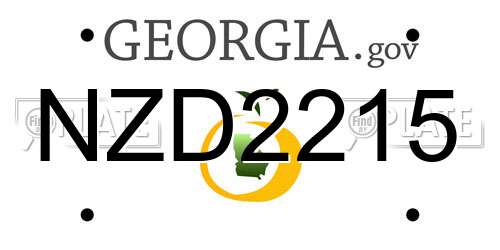 NZD2215 Georgia License Plate