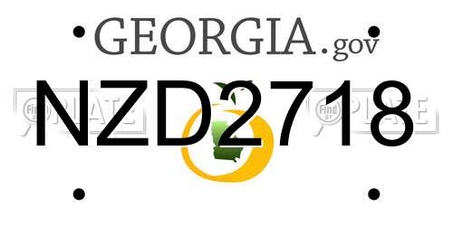 NZD2718 Georgia License Plate