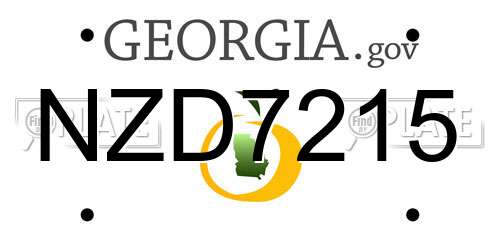 NZD7215 Georgia License Plate