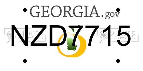 NZD7715 Georgia License Plate