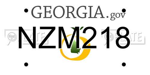NZM218 Georgia License Plate
