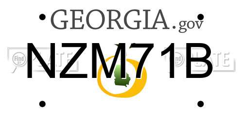 NZM71B Georgia License Plate