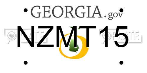 NZMT15 Georgia License Plate