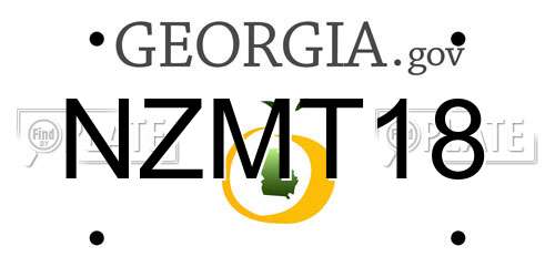 NZMT18 Georgia License Plate