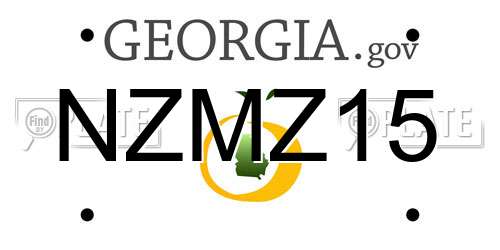 NZMZ15 Georgia License Plate