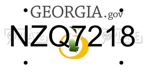 NZQ7218 Georgia License Plate