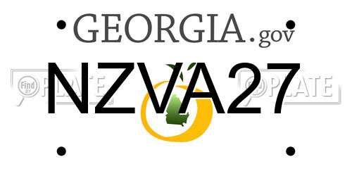 NZVA27 Georgia License Plate
