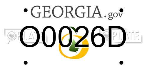 O0026D Georgia License Plate
