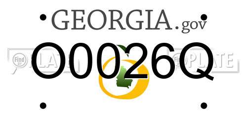 O0026Q Georgia License Plate