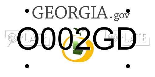 O002GD Georgia License Plate