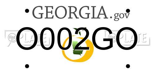 O002GO Georgia License Plate