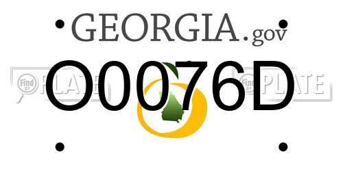 O0076D Georgia License Plate