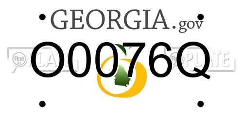 O0076Q Georgia License Plate