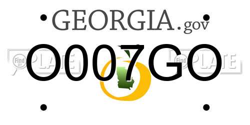 O007GO Georgia License Plate