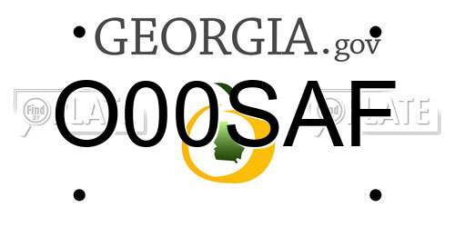 O00SAF Georgia License Plate