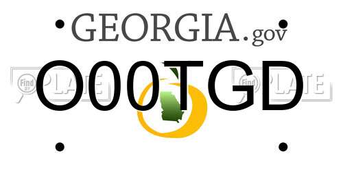 O00TGD Georgia License Plate